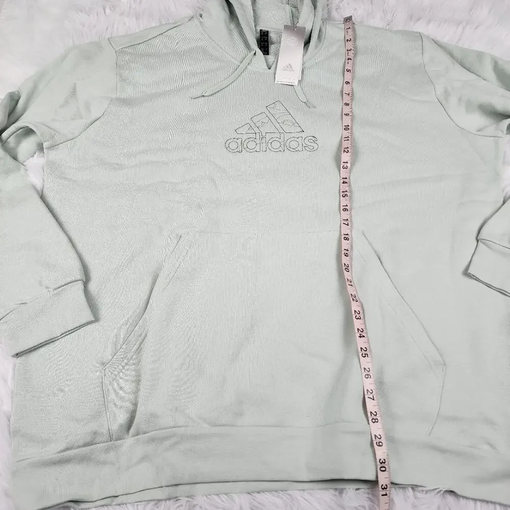 Men's adidas 2XL Embroidery Graphic Hoodie in Linen Green